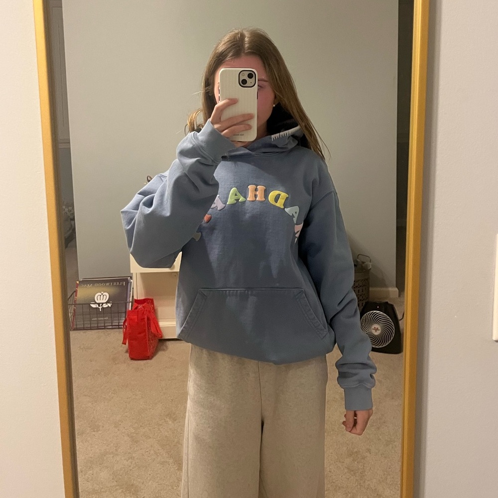 Madhappy pastel blue logo hoodie, unisex size M - Picture 2 of 5